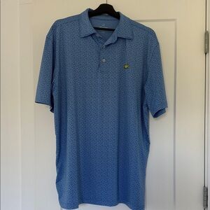 Masters Tech Blue Patterned Polo Shirt Large